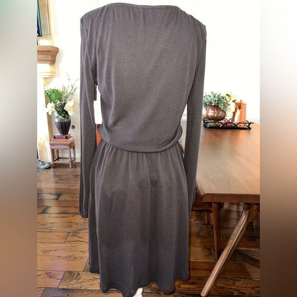 Velvet Graham Spencer Brown Knit Belted Midi Dress Soft Long Sleeve Sz S NWT - Picture 5 of 10